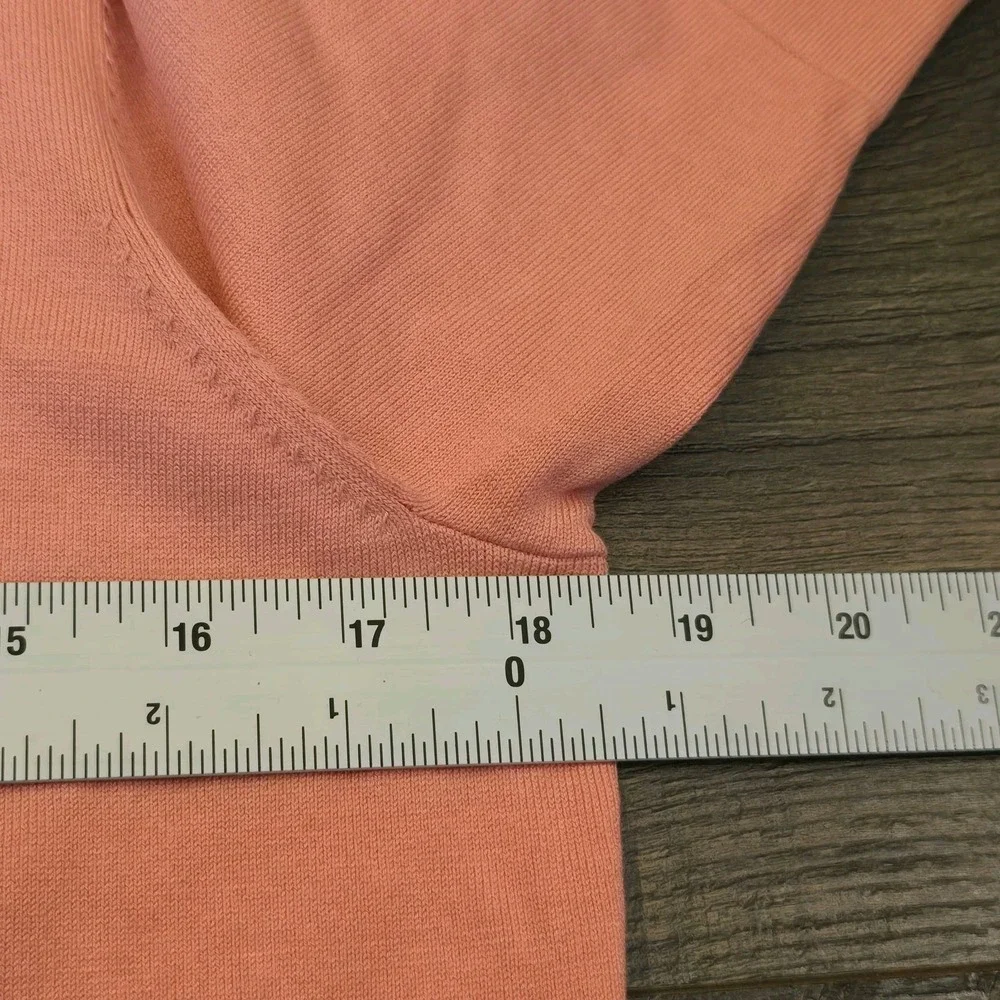 Pendleton Sweater Womens Medium Pink‎ Peach Cardigan Silk Blend Button Work - Picture 9 of 9